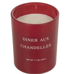 Bougie dans verre inscription Diner aux chandelles senteur fruit rouge < Gifi Outlet