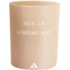 Bougie dans verre inscription Que la lumière soit senteur ambre 40H < Gifi