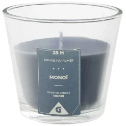 Bougie dans verre senteur monoï fleur de tiaré h.8,3 cm