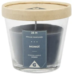 Bougie dans verre senteur monoï fleur de tiaré h.8,3 cm