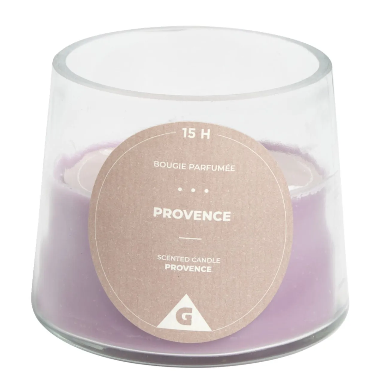 Bougie dans verre senteur provence Ø9xH7.5cm