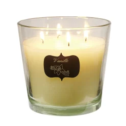 Bougie dans verre senteur vanille 4 mèches Ø13,5xH12,5cm < Gifi Best