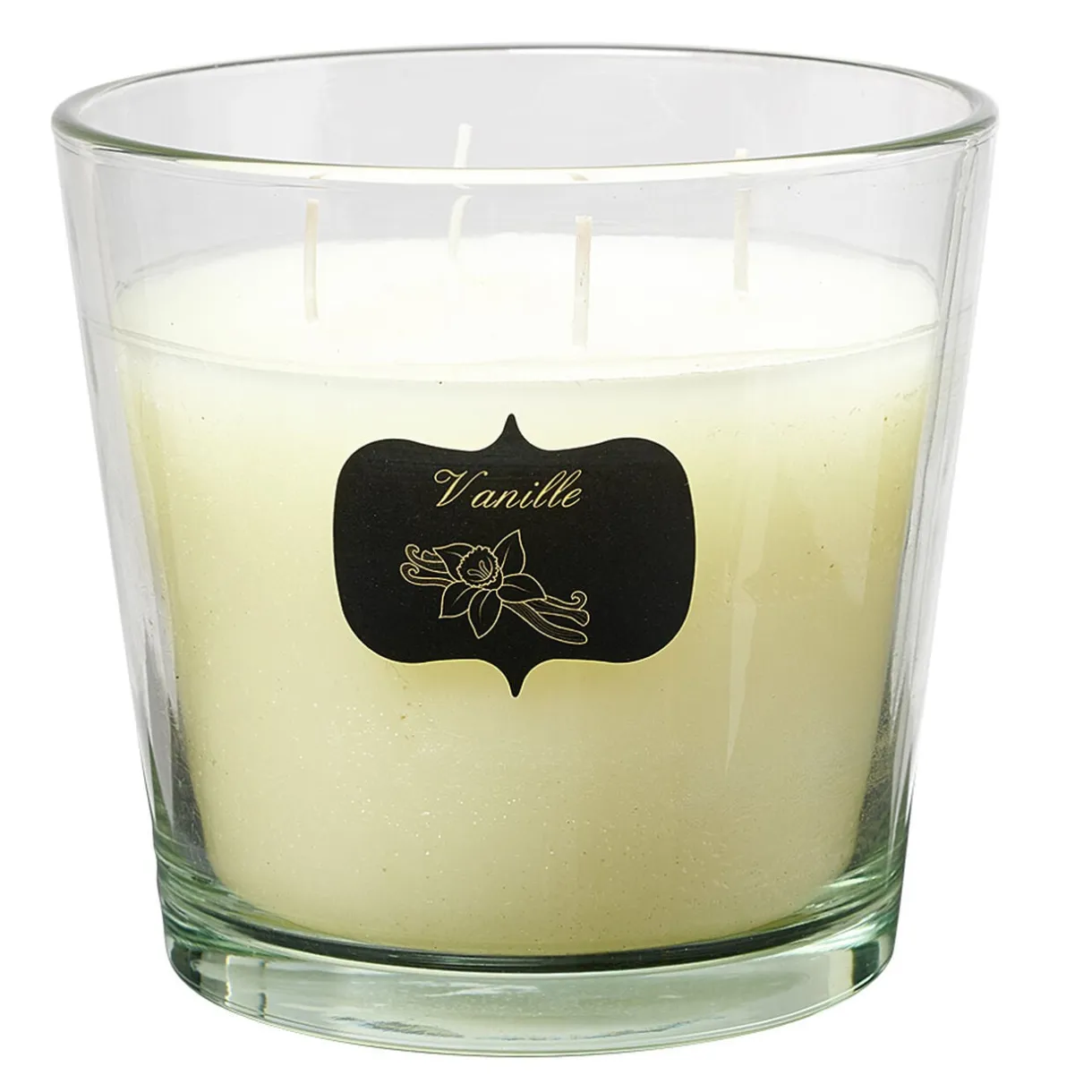 Bougie dans verre senteur vanille 4 mèches Ø13,5xH12,5cm < Gifi Best