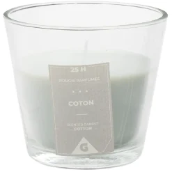 Bougie dans verre transparent senteur coton