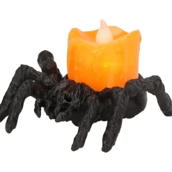 Bougie décoration Halloween LED araignée plastique noir 9x7,5xH5cm (2 modèles) < Gifi Outlet