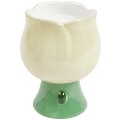 Bougie décorative céramique fome tulipe Ø7xH10cm (2 modèles)