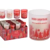 Bougie de Noël en verre rouge et blanc < Gifi Sale