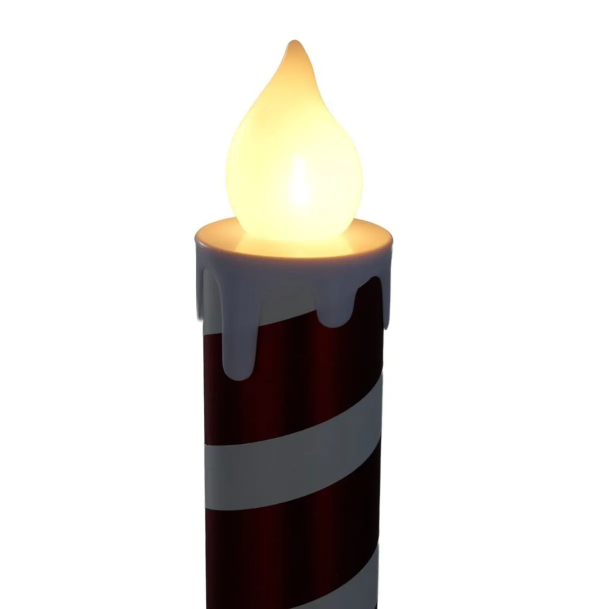 Bougie de Noël XXL lumineuse 12LED plastique rouge et blanc Ø14xH82cm < Gifi Online