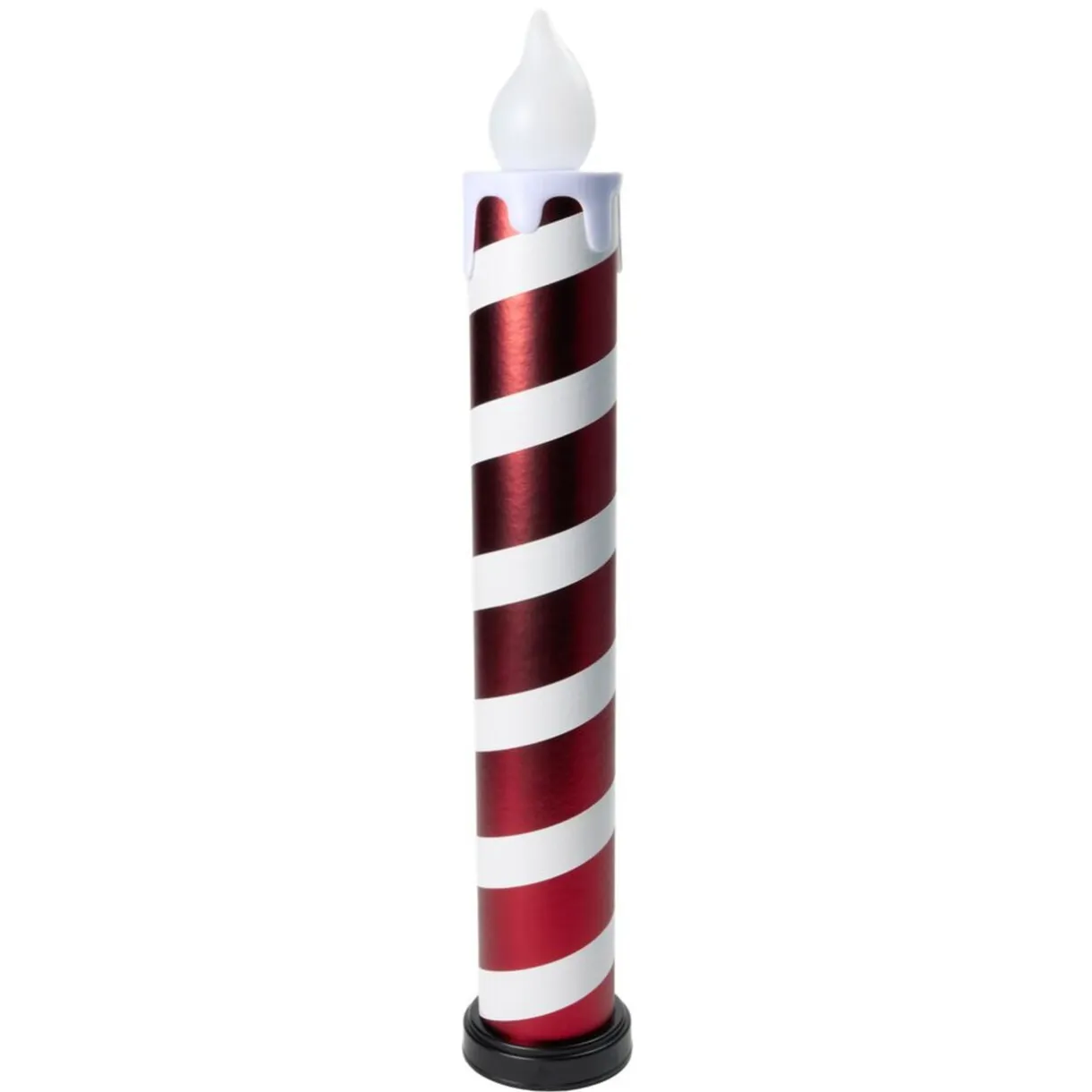 Bougie de Noël XXL lumineuse 12LED plastique rouge et blanc Ø14xH82cm < Gifi Online