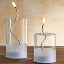 Bougie en verre à LED Ø8xH10cm < Gifi Best