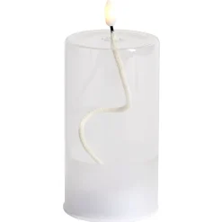 Bougie en verre à LED Ø8xH15cm < Gifi New