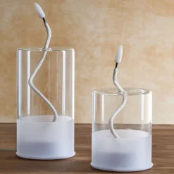 Bougie en verre à LED Ø8xH15cm < Gifi New
