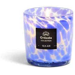 Bougie en verre soufflé Air Marin 46h Ø10xH10cm bleu