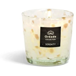 Bougie en verre soufflé Sérénité 46h Ø10xH10cm blanche