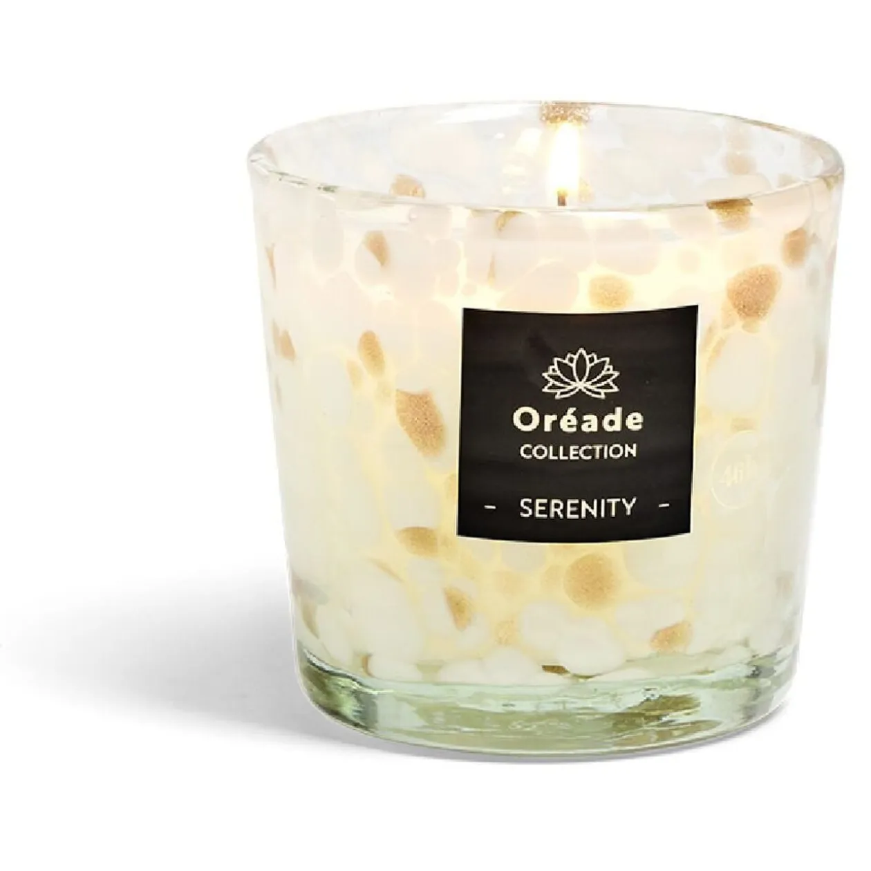 Bougie en verre soufflé Sérénité 46h Ø10xH10cm blanche