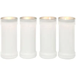 Bougie funéraire blanc H14cm x4