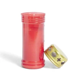 Bougie funéraire 55H rouge et doré Ø6xH16,5cm < Gifi Hot