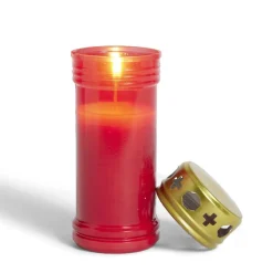Bougie funéraire 55H rouge et doré Ø6xH16,5cm < Gifi Hot