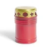 Bougie funéraire rouge et doré Ø6xH10cm < Gifi Sale