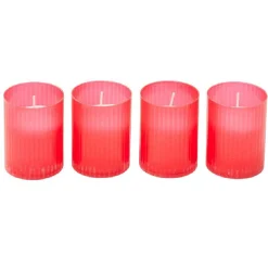 Bougie funéraire rouge Ø4,8xH6,3cm x4