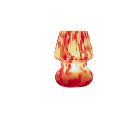 Bougie lampe 25H en verre blanc et rouge senteur cannelle Ø11,2xH15cm < Gifi New