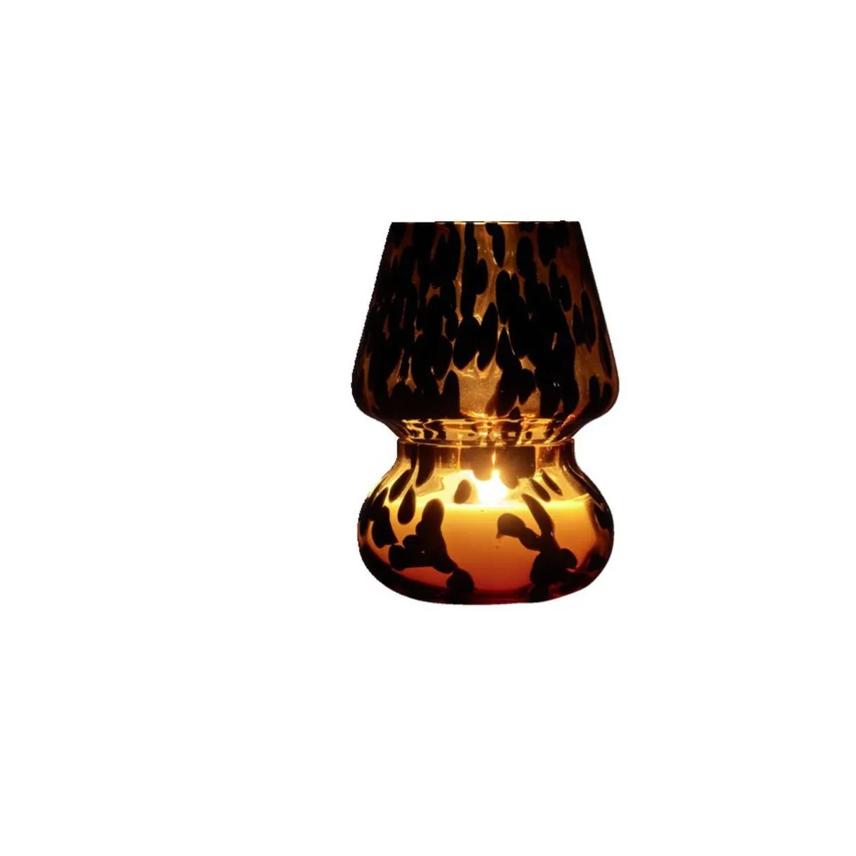 Bougie lampe 25H en verre marron et noir senteur oud Ø11,2xH15cm < Gifi Sale