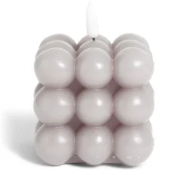Bougie LED boules grises 7,5x7,5x7,5cm