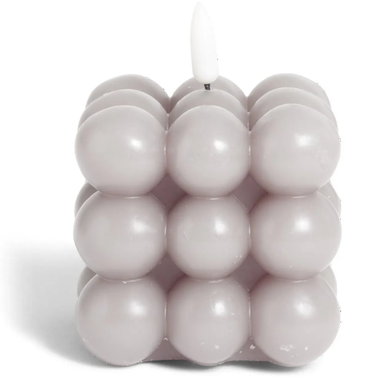 Bougie LED boules grises 7,5x7,5x7,5cm