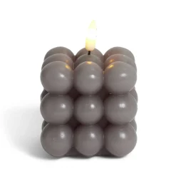Bougie LED boules grises 7,5x7,5x7,5cm