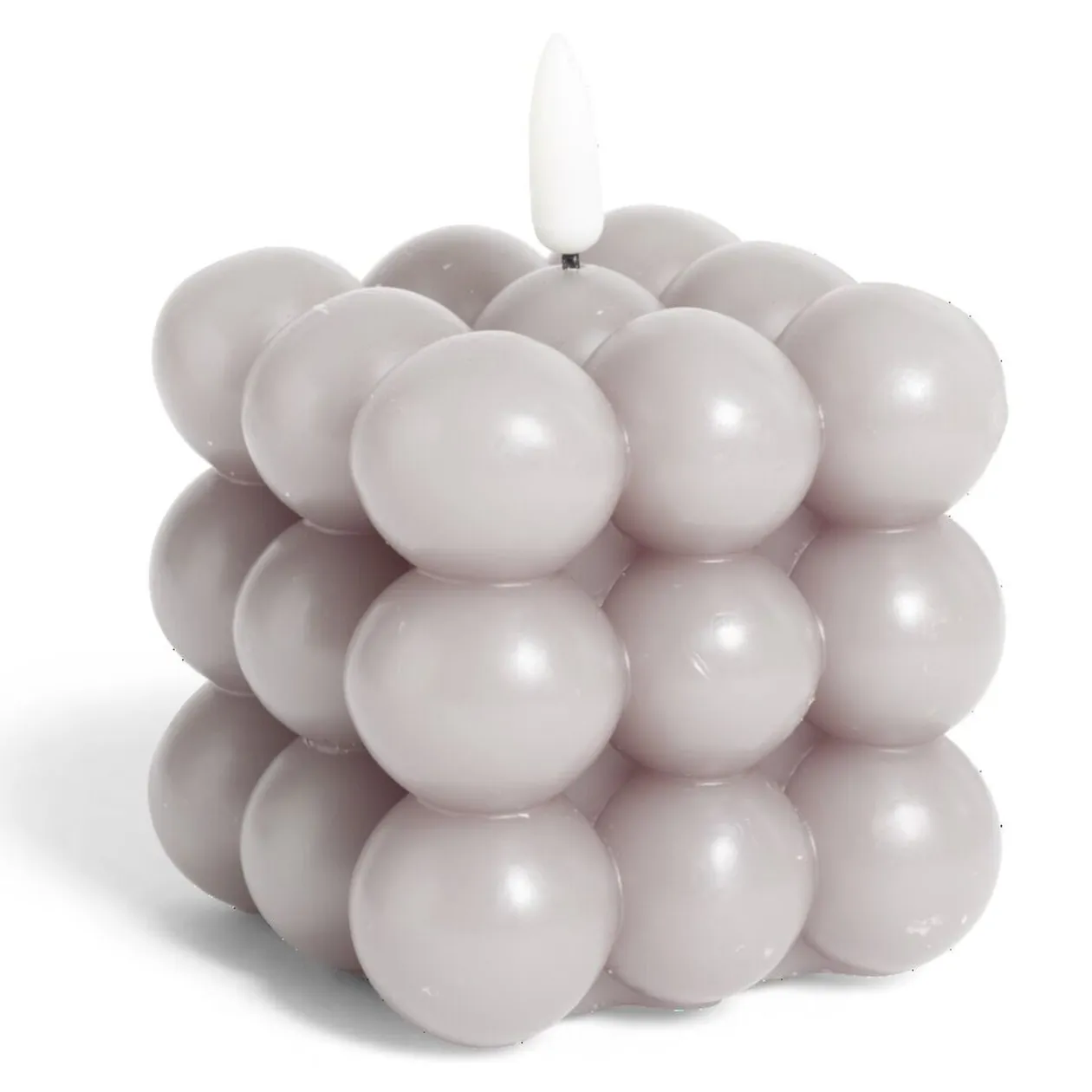 Bougie LED boules grises 7,5x7,5x7,5cm