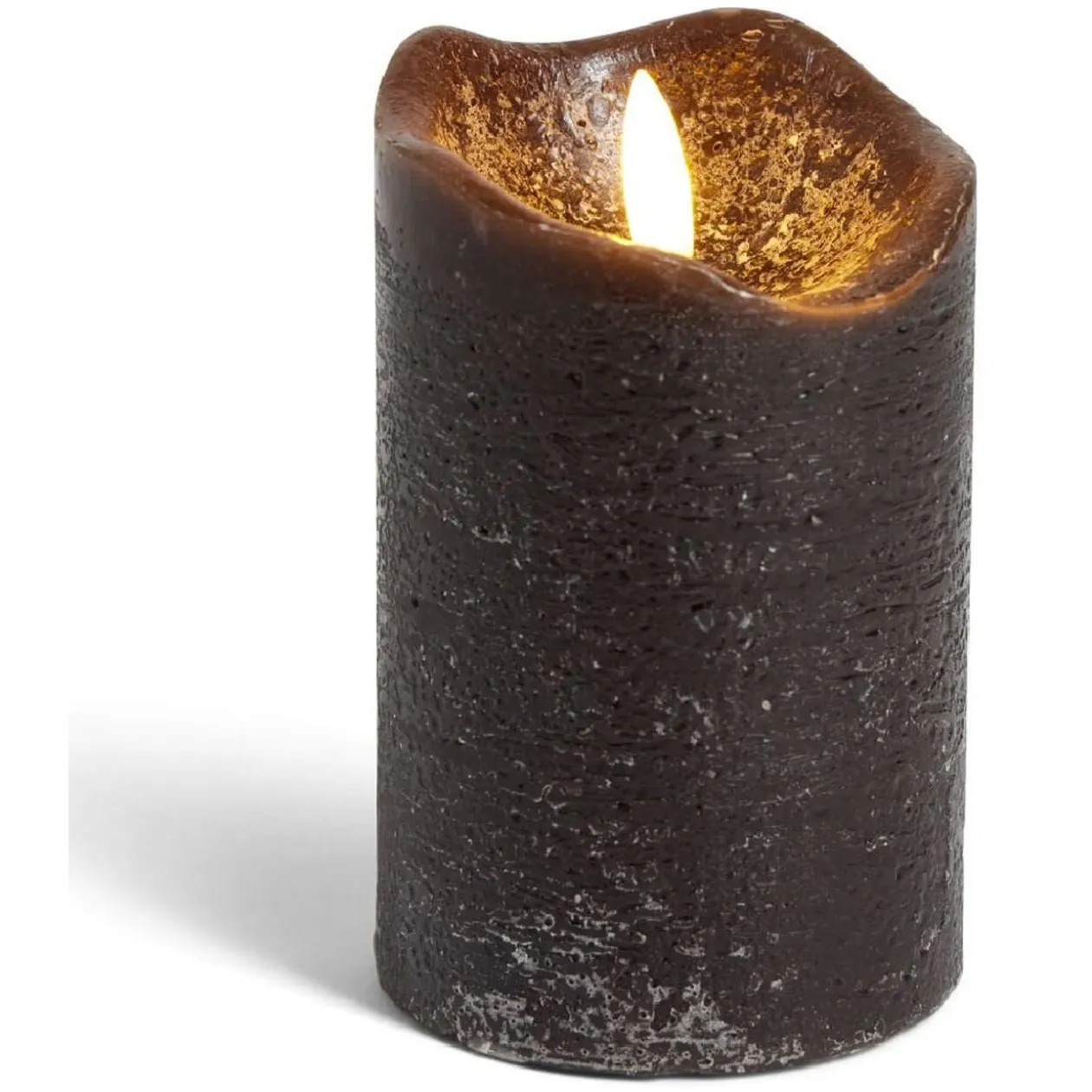 Bougie LED cire verte ou noire Ø7,5xH15cm