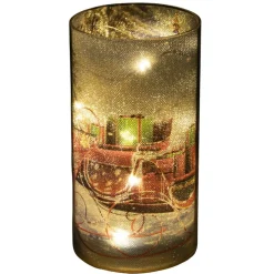 Bougie LED décor Noël traditionnel Ø8xH15cm (2 modèles)