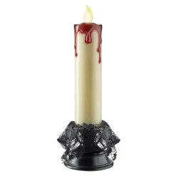 Bougie LED Halloween pilier ensanglanté Ø7xH23cm