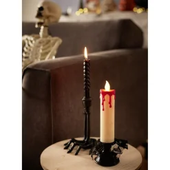 Bougie LED Halloween pilier ensanglanté Ø7xH23cm