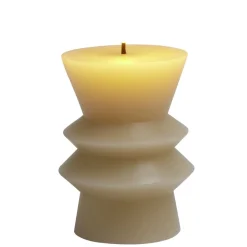 Bougie LED sculptée blanche Ø7,5xH10cm < Gifi Sale