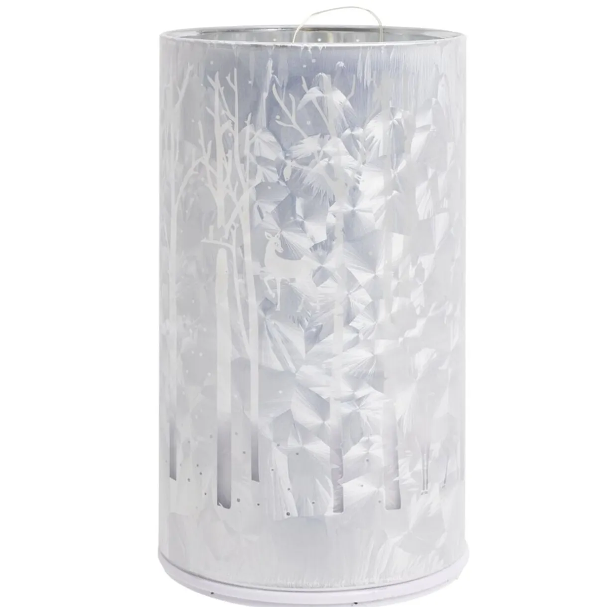 Bougie LED tournante en verre motif forêt Ø9xH15,5cm < Gifi Clearance