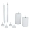 Bougie LED X9 pcs L22X9XH25 cm plastique blanc
