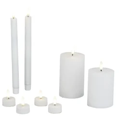 Bougie LED X9 pcs L22X9XH25 cm plastique blanc