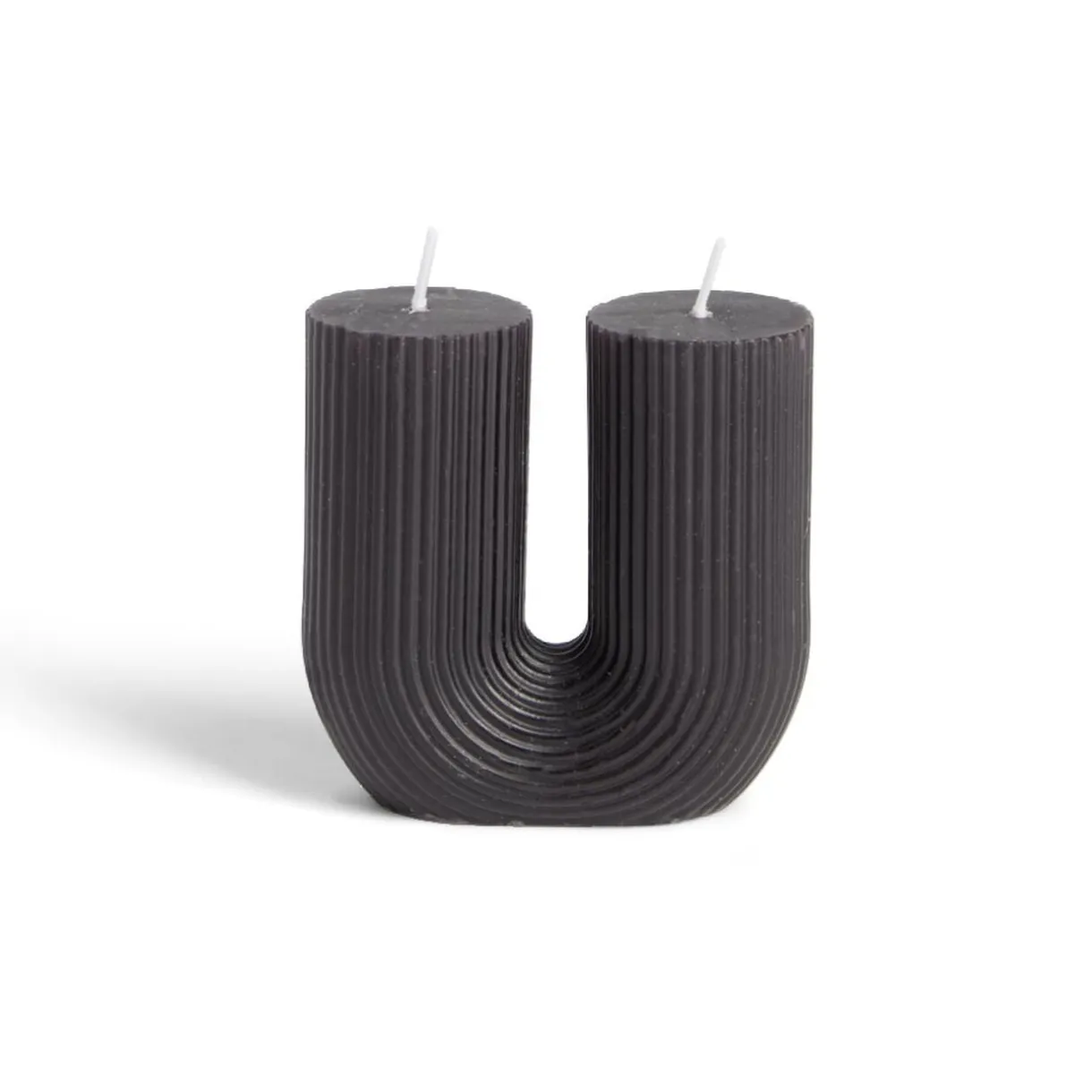 Bougie lettre U noire 6x4xH9cm < Gifi Outlet