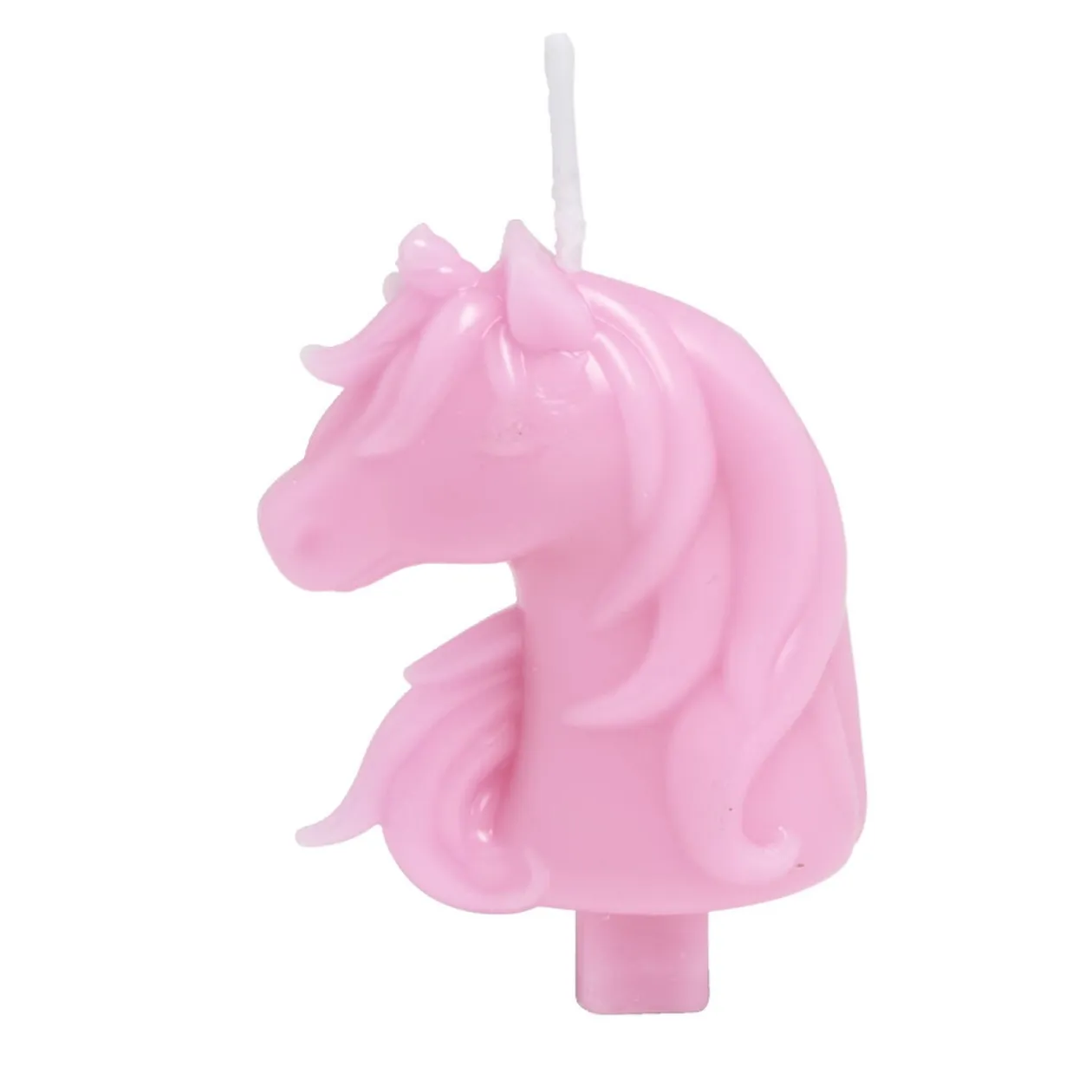 Bougie licorne rose H8cm