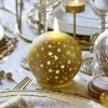 Bougie lumineuse forme boule de Noël en verre doré Ø10xH13cm < Gifi Online