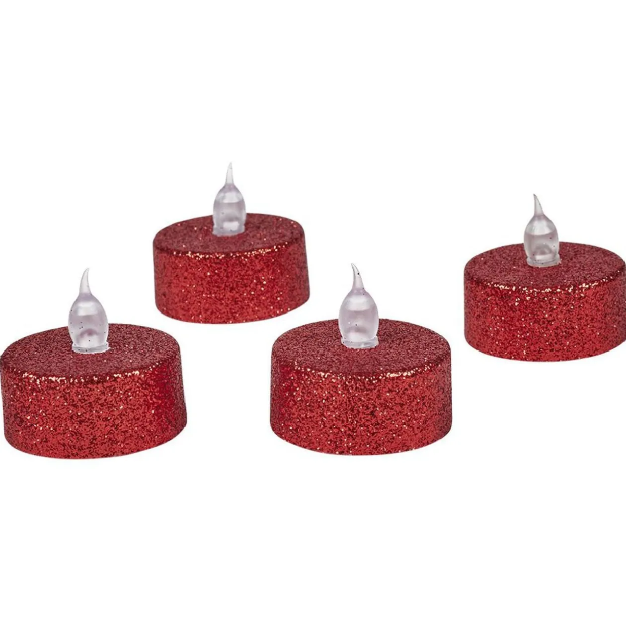 Bougie lumineuse rouge Noël x4