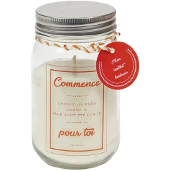 Bougie à message dans bocal senteur orange H.13 cm < Gifi New