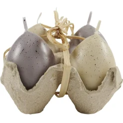 Bougie oeuf Pâques dans support Ø4xH6cm x4 < Gifi New