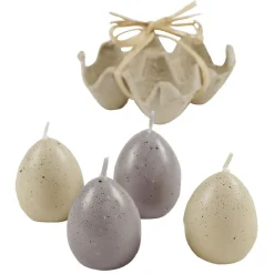 Bougie oeuf Pâques dans support Ø4xH6cm x4 < Gifi New