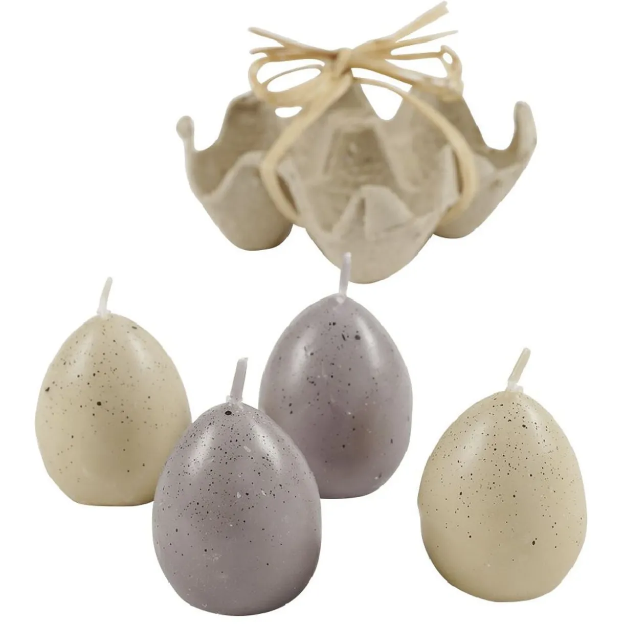 Bougie oeuf Pâques dans support Ø4xH6cm x4 < Gifi New