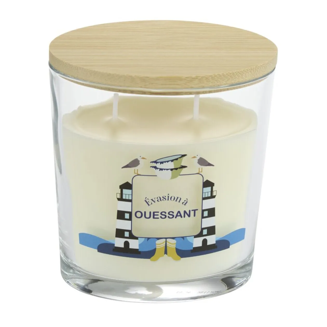 Bougie parfumée Ambiances Devineau 2 mèches Ouessant senteur embruns 30H