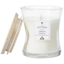 Bougie parfumée blanche Les crépitantes senteur linge frais 18H < Gifi New
