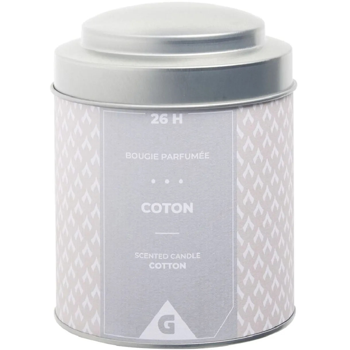 Bougie parfumée dans pot en métal gris senteur coton 26H < Gifi Sale