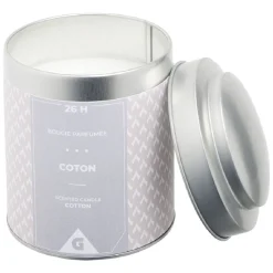 Bougie parfumée dans pot en métal gris senteur coton 26H < Gifi Sale